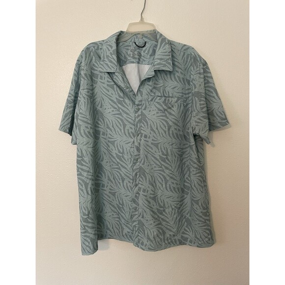 All in Motion Light Green Floral Print Short Sleeve Polo Shirt Men’s Size XXL - Picture 1 of 4